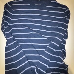 Banana Republic Dark and Light blue Striped Long Sleeve Tee